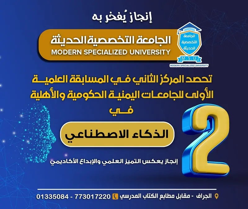 الذكاء الاصطناعي في الجامعة التخصصية الحديثة: تخصص المستقبل